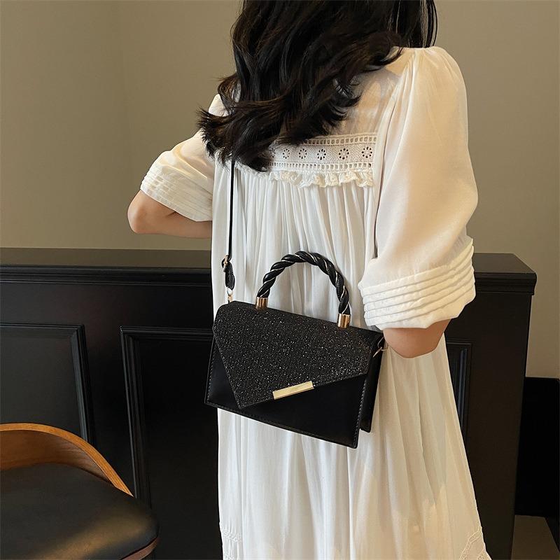 Fashion texture light luxury new small square bag solid color versatile casual simple portable shoulder messenger bag