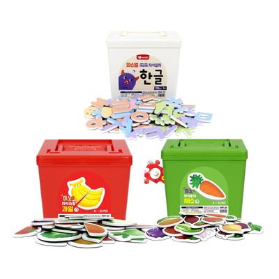 Mino Friends Magnetic Puzzle Series – Fruit / Vegetable / Korean Alphabet Hangul( (KC Certified, Made In Korea) (4 Options)