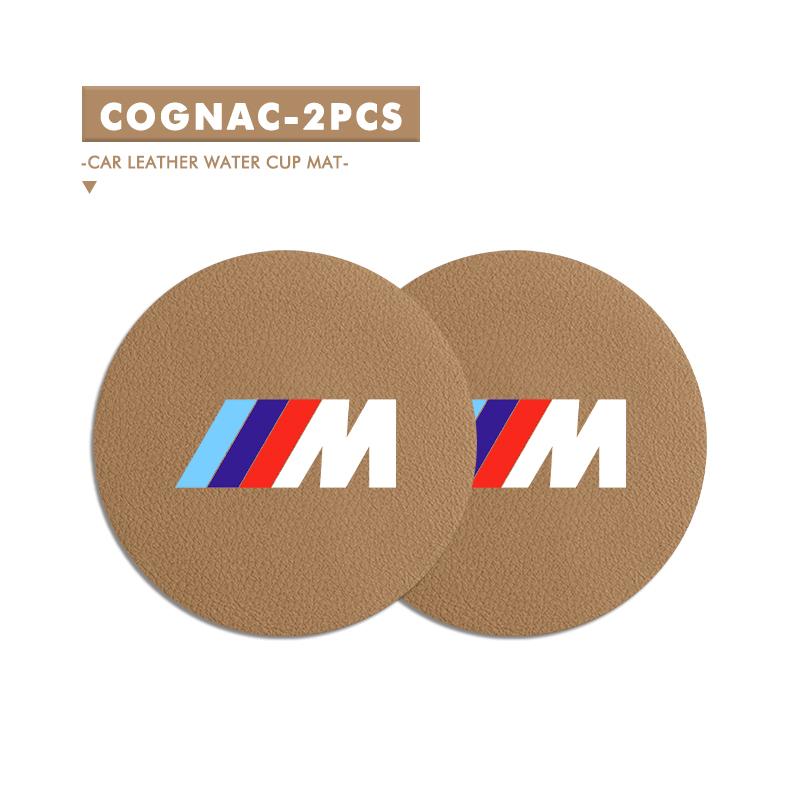 2PCS Suede Car Coaster Water Cup Slot Non-Slip Pad For BMW Performance X1 X3 X5 E39 E46 E90 F20 E60 F30 M3 M5