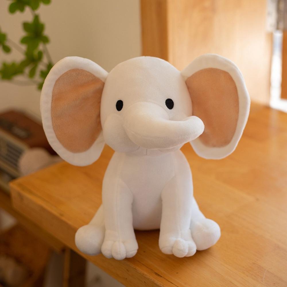 25cm Cartoon Elephant Plush Toys For Kids Large Size Stuffed Animal Plush Doll For Infant Girls Soothing Plush Pillow Toy белый