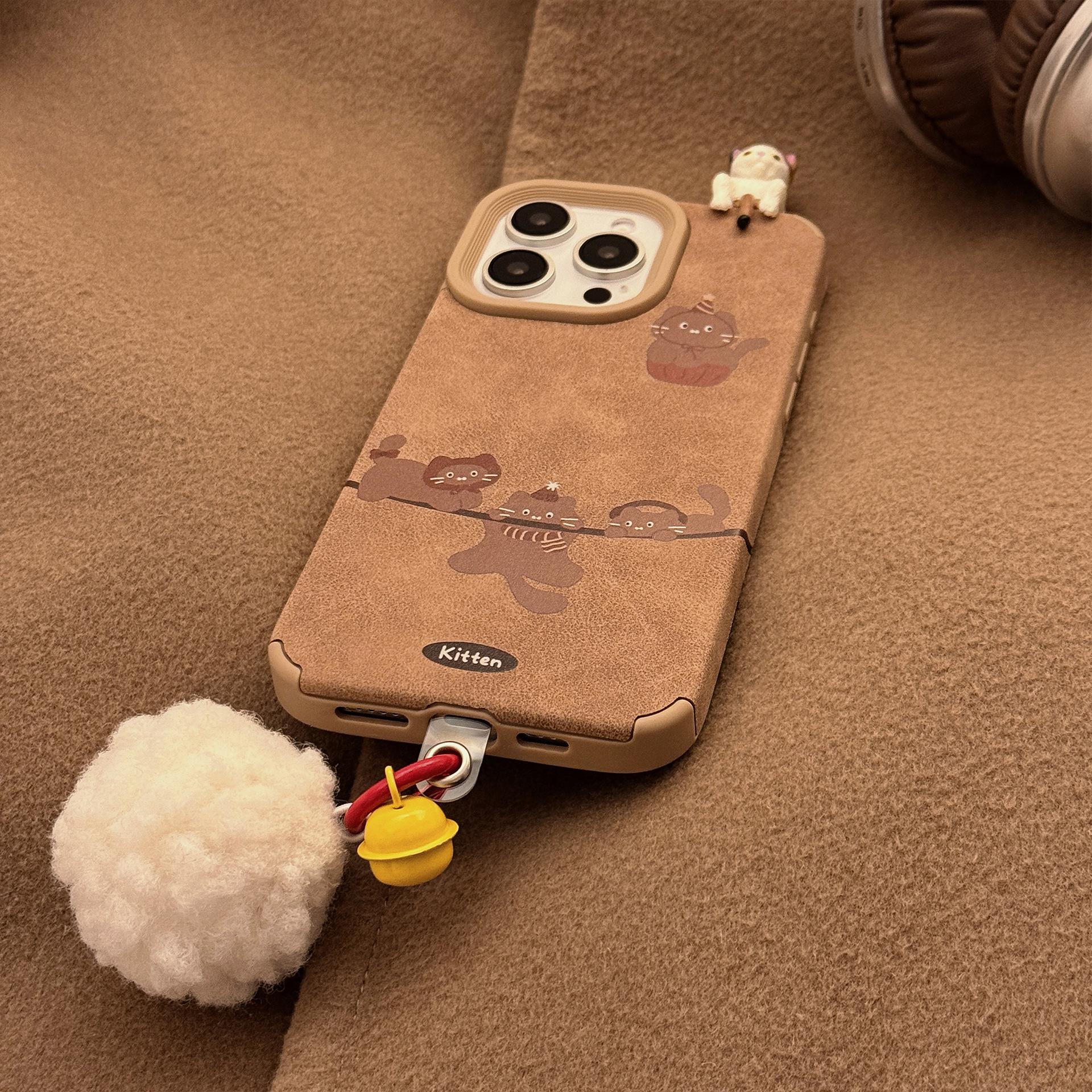 

Чехол для iPhone 16 15 14 promax совместим и подходит для iPhone 13 12 11 promax с подвеской-котенком 12/12pro