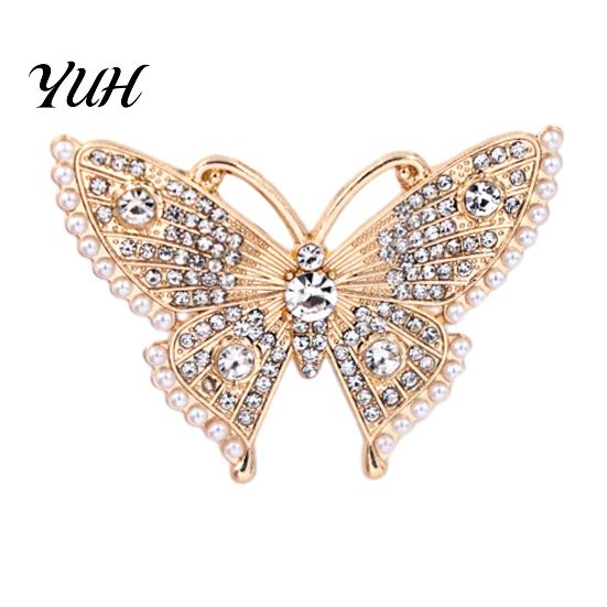 Daily Wear Jewelry Women Rhinestone Butterfly Brooch Pin, Vintage Insect Alloy Badge Pin Accessories for Wedding Party Prom Backpack Decoration Pins