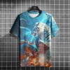 Full Print Animal Dragon Tiger Graphic T Shirt For Men Summer Short Sleeve Oversized Tshirts Tops 3d Print Men's T-Shirts