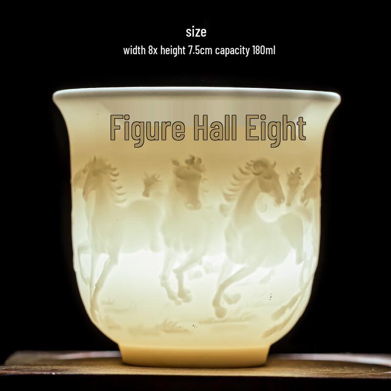 Shangqi Embossed White Porcelain Master Tea Cup Set