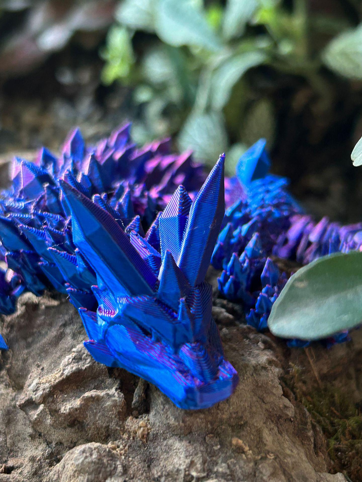 

3D Кристальный Дракон Подвижная Фигурка - 30 см Подарок и Декоративная Игрушка синий/красный