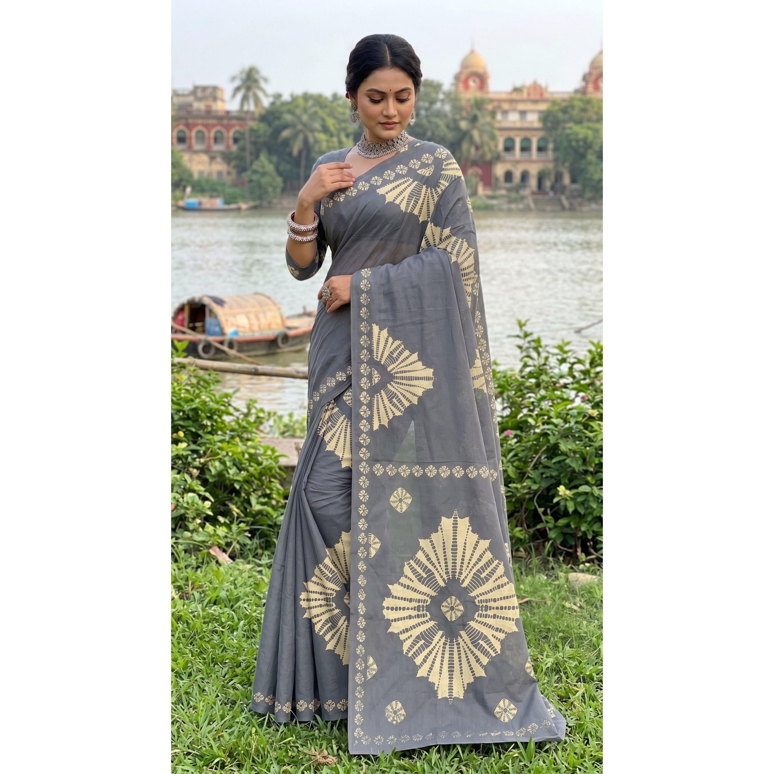 New Launch Beautiful Bagru Printed Saree Collection