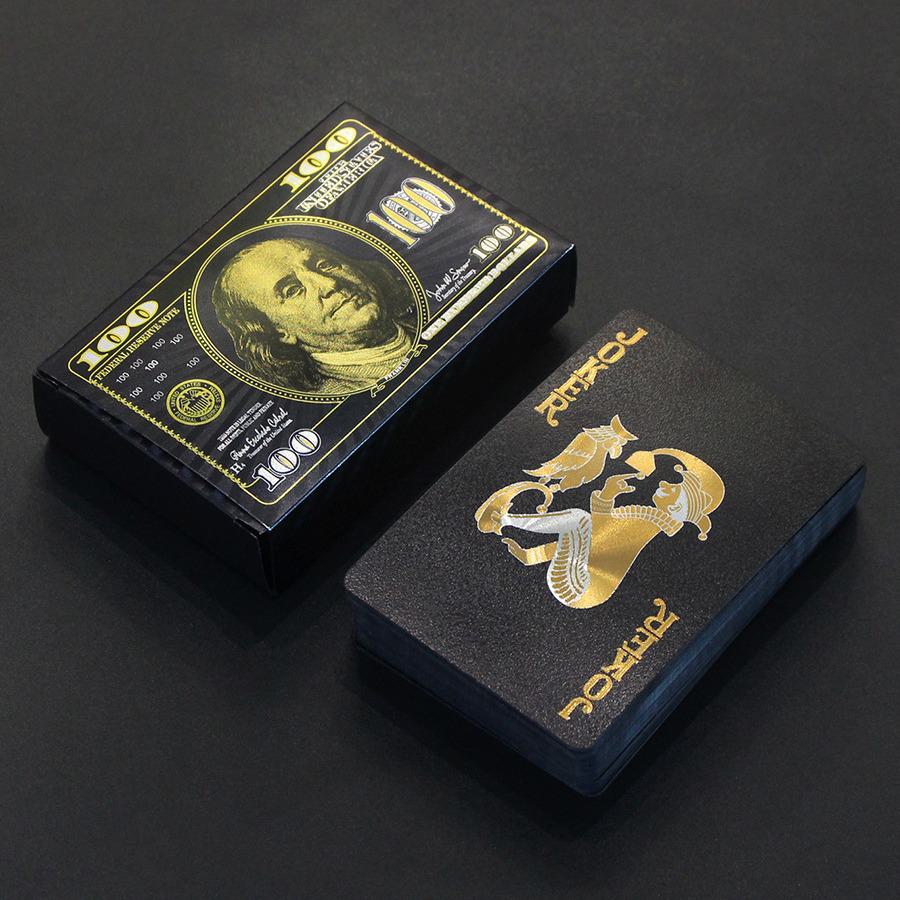 

Tyrant Gold Black Водонепроницаемые игральные карты: Дизайн в виде доллара США, золотая фольга, популярный товар для трансграничных перевозок. gold grid 1 set