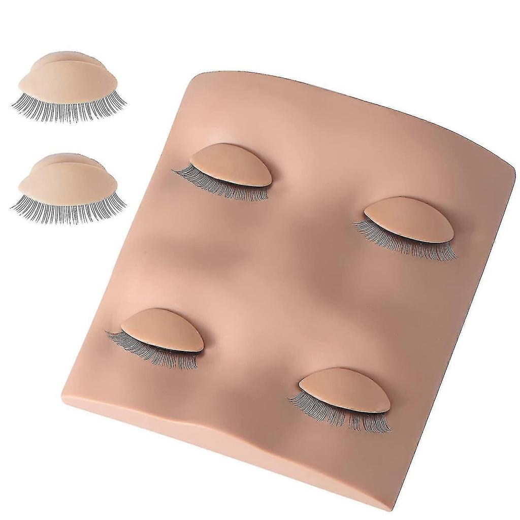 2 Paar Ersatz-Augenlider für Wimpern-Mannequinkopf Abnehmbare Realistische Augenlider mit Wimpern Mannequin Ersatz-Augenlider für Wimpern-Übung Make-up