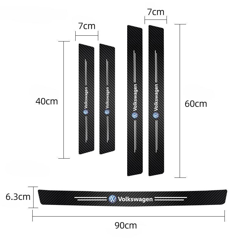 2026 Hot For Volkswagen VW Car Door Sill Protector Sticker Threshold Non-slip Pad Mat For VW GTI Rline Polo Golf 6 7 Passat CC T