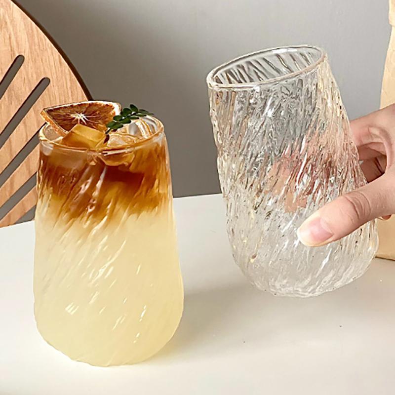 Transparente Kaffeetasse, Cocktailgläser, vertikale Maserung, Phnom Penh-Glas, Wassertasse, Safttasse, Kaffee, Whiskytassen