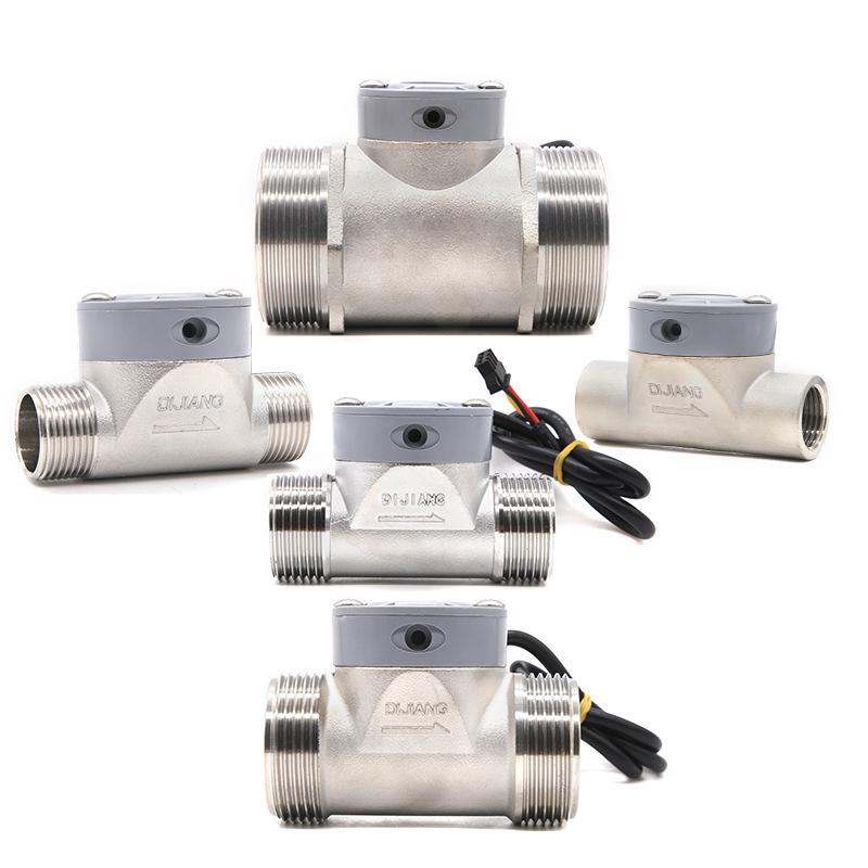 DN15 Water Flow Meter: 1-Inch Stainless Steel Sensor for Large Diameter Sewage Pipelines with Digital Display & 5-Year Warranty