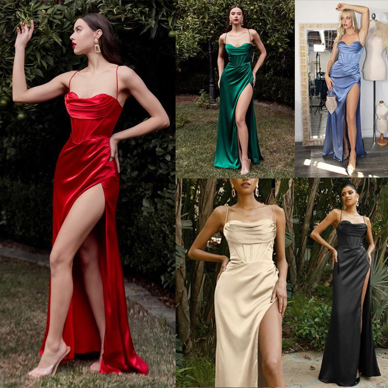 2023 Sexy Sleeveless Strappy Evening Gown for Women - European/American Spring/Summer Collection