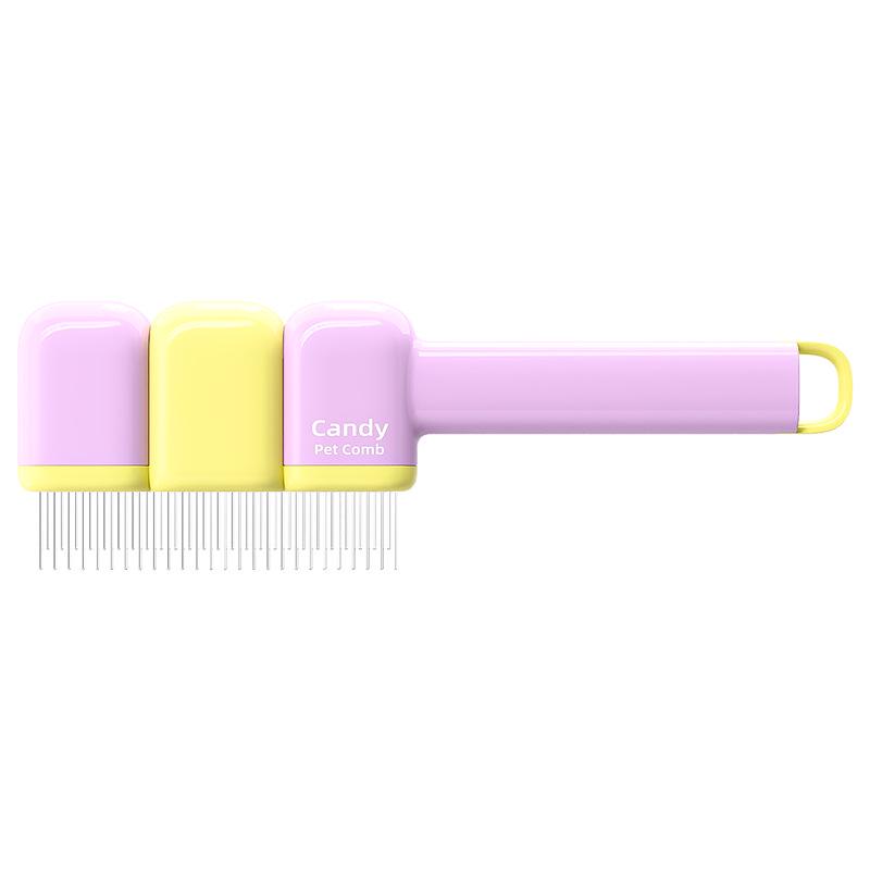 

Pet Hair Remover Comb: Dog & Cat Knot Detangler with Self-Cleaning Feature фиолетовый