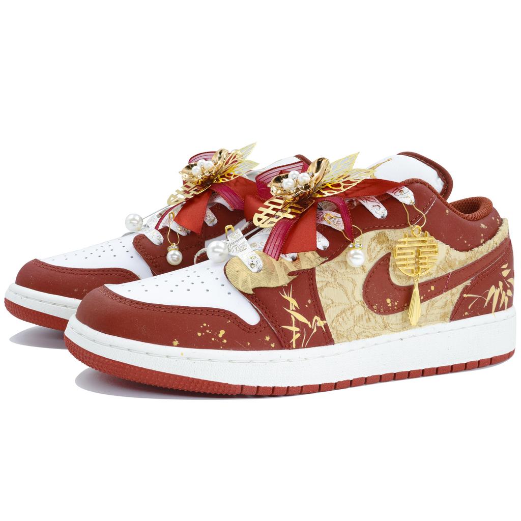 Jordan Air Jordan 1 Low Slip Resistant Low Top Vintage Basketball Shoes Men's China Red FJ3459-160(Team204-)