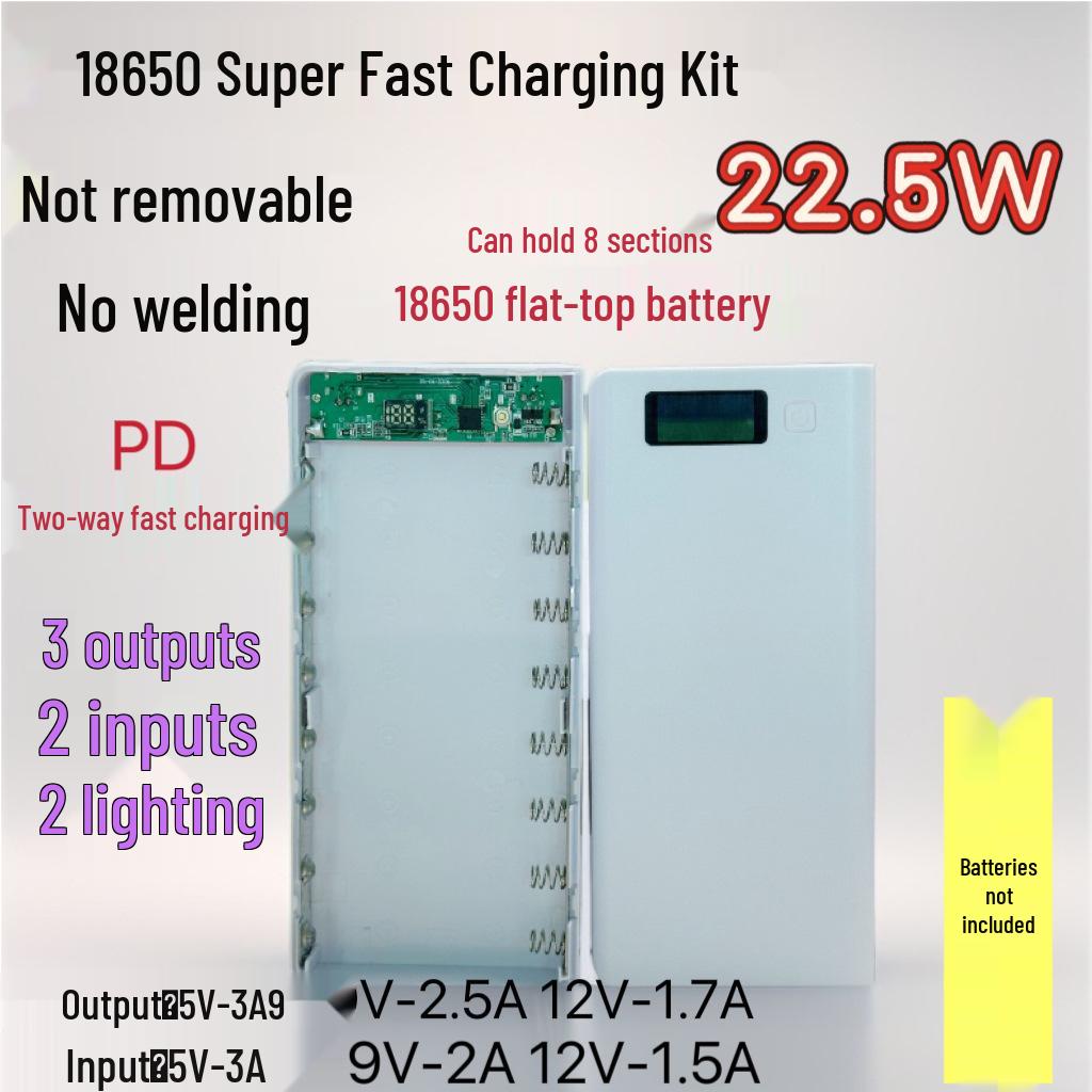 Solderless 8-Cell 18650 Power Bank Shell DIY Kit - Quick Charge Version