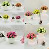 Plastic Indoor Decorative Sphere With Faux Fuchsia Flowers For Office Displays