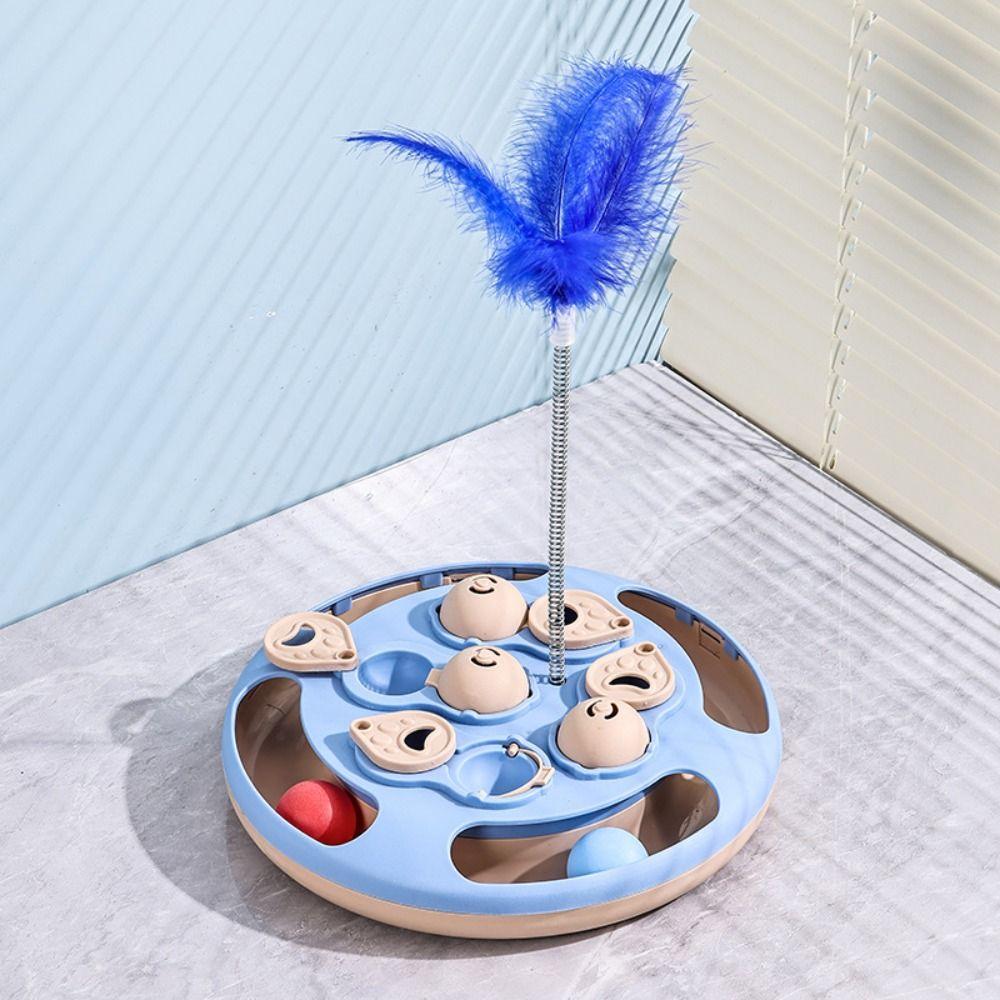 Ball Track Smart Cat Puzzle Toy Feather Teaser Pet Training Toy Kitty Play
