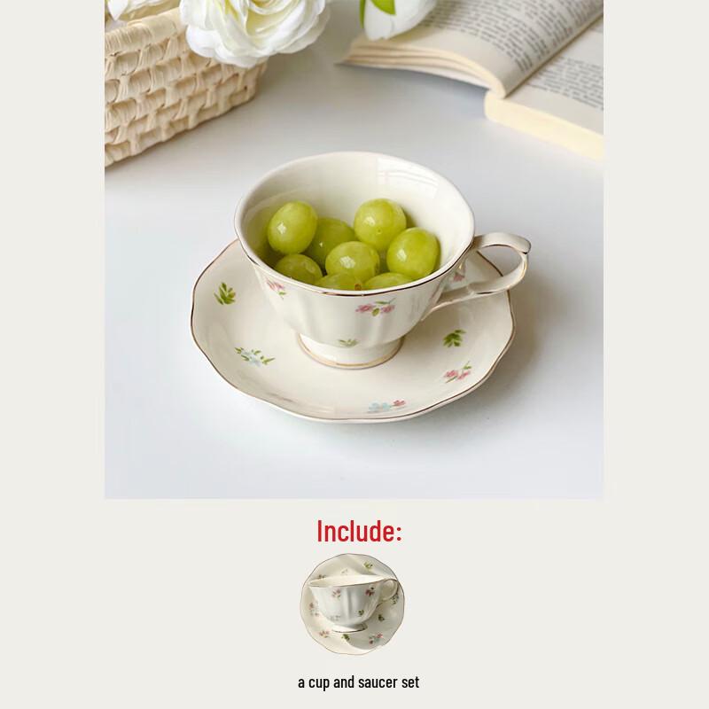 

Vintage Floral Ceramic Cup & Saucer Set