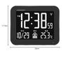 ADESSO Digital Clock, Stylish Wall Clock, Radio Controlled, Large, Suitable for Wall or Table Use, Date Display, Temperature, Alarm, Black