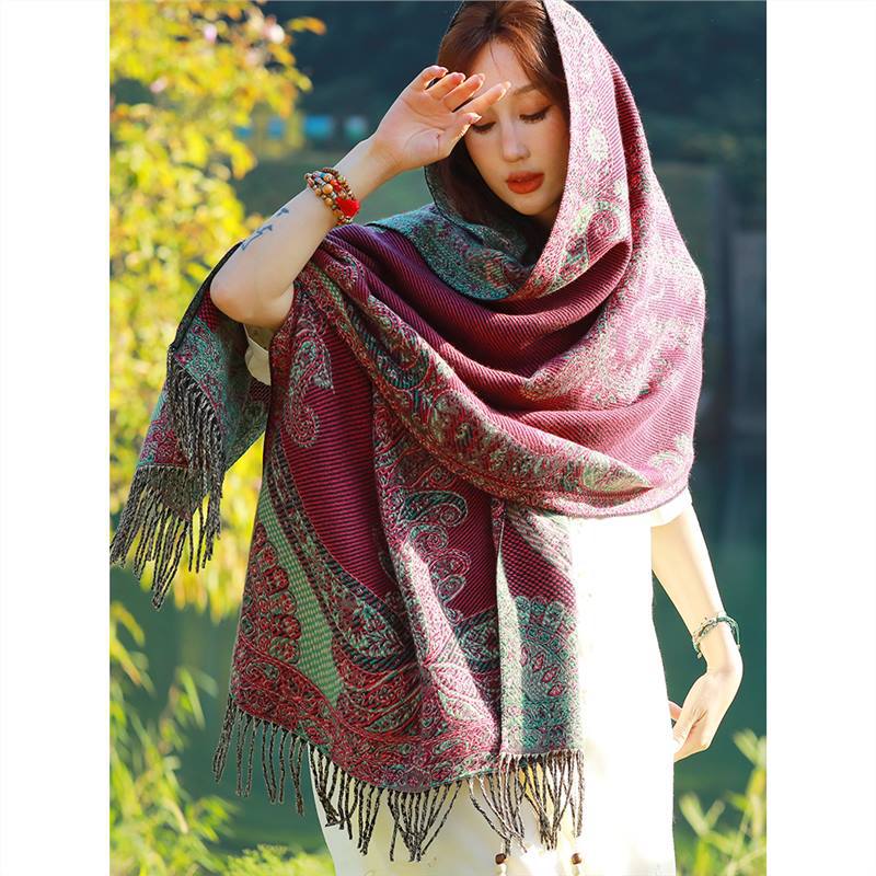 Skin Friendly And Breathable Warm And Versatile Home, Autumn And Winter Women'S Travel Shawl, Thick Cloak, Air Conditioning Blanket
