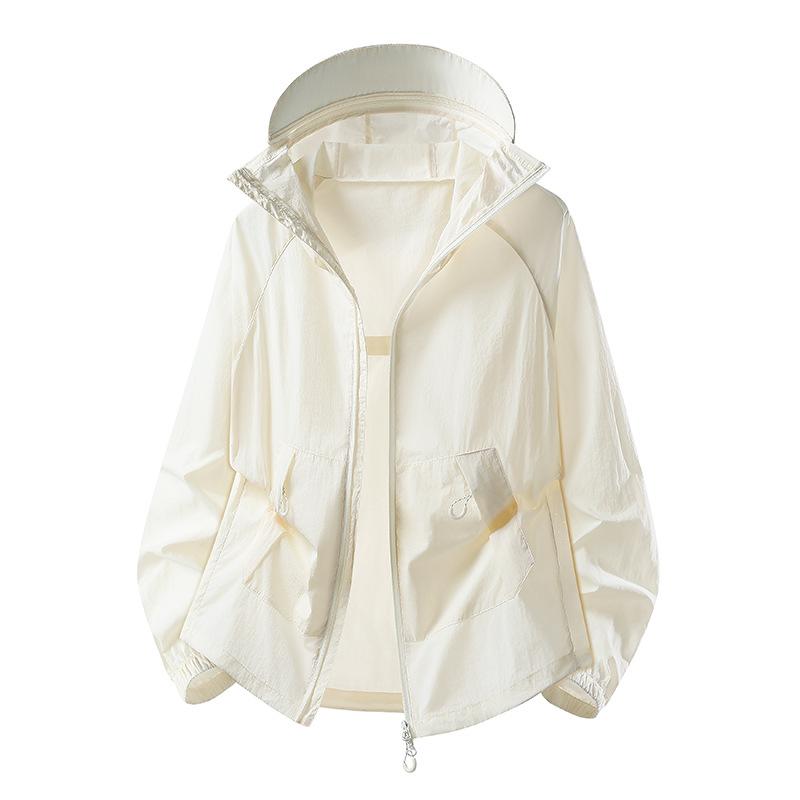 Ice silk sunscreen for men and women 11 summer new UV protection large brim thin breathable cardigan jacket sunscreen clothing