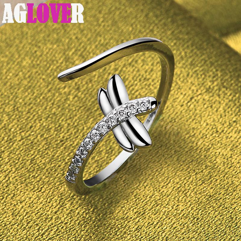 Bague d'ouverture libellule en argent Sterling 925, bijoux en Zircon AAA
