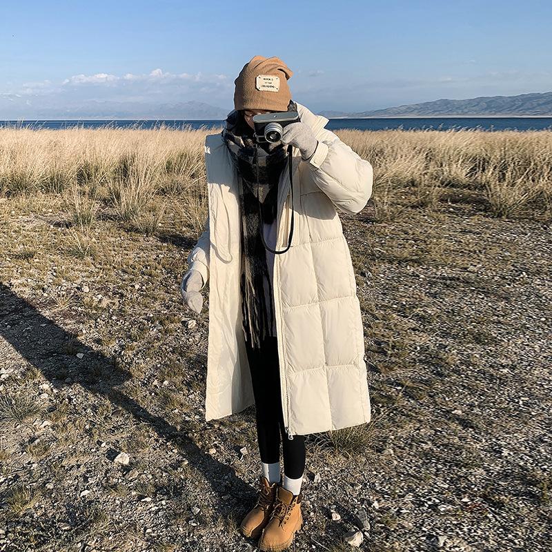 Korean Version of Hooded Thickened Down Cotton Jacket Women's Loose Mid-length Bread Jacket Winter New Fashion Over-the-knee Jacket