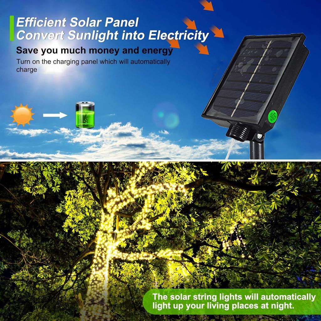 5V Solar-LED-Lichtleiste Hohe Dichte Wasserdicht Flexibles Bandlicht Bunt Warmweiß 320 LEDs/m 3m 5m 10m 20m Gartendekoration