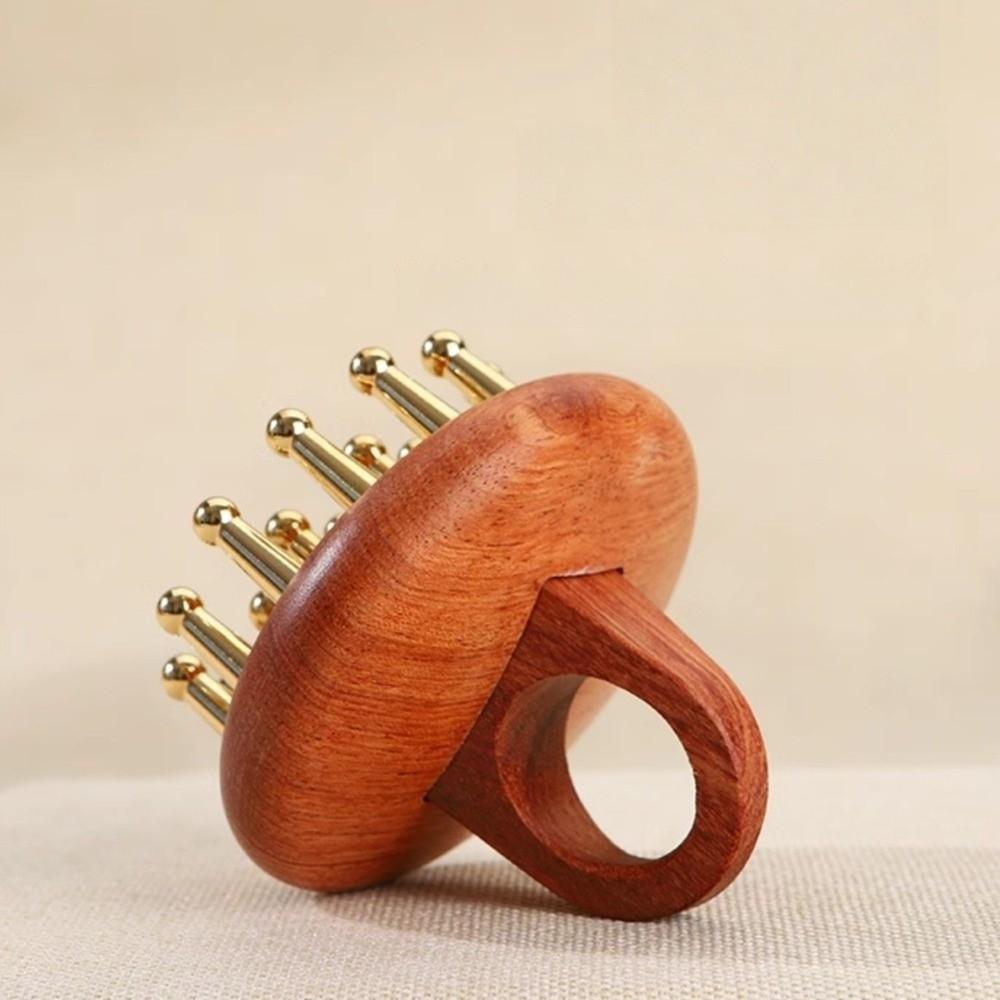 19 Teeth Sandalwood Massager Comb Reduce Puffiness Guasha Scalp Tool  Neck Body Massage