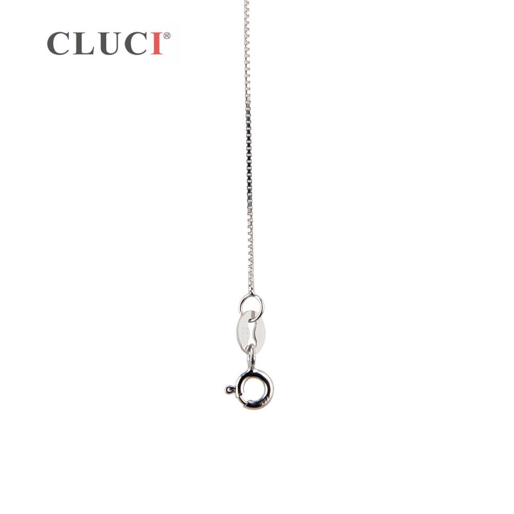 CLUCI 3 Stück Modische Damen 925 Sterling Silber Box Halskette Kette für Anhänger SN008SB-1