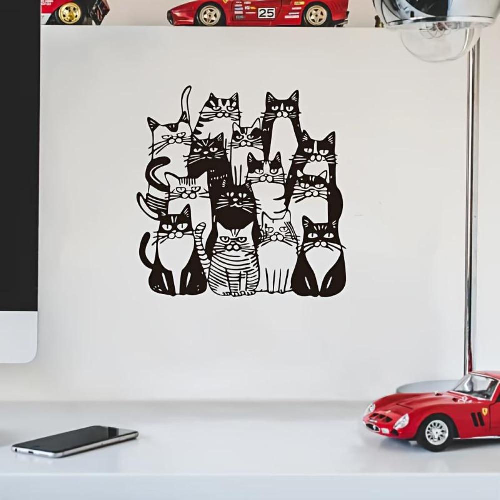 Metal Cat Wall Sculpture Art Decor 3D Pet Shop Home Gift