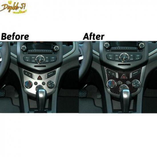 Carbon Fiber Interior Climate Control Cover Trim For Chevrolet Sonic 2012-2016