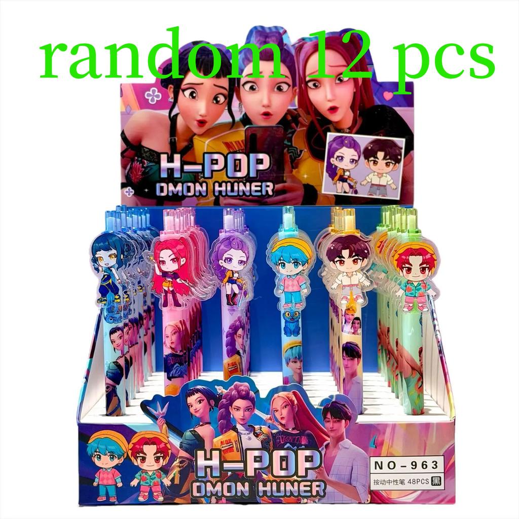 2026 heiß Niedliche K-POP Dämonenjäger Druckgelstifte 6 Stück 0,5 mm Schwarzes Acryl-Patch Hochwertige Schulmaterialien für Schüler