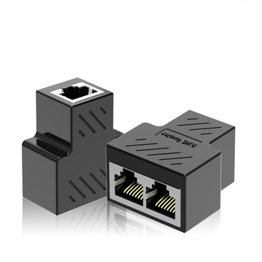 New RJ45 Splitter Adapter 1 To 2 Ways Dual Female Ports CAT5/6/7 LAN Ethernet Cable