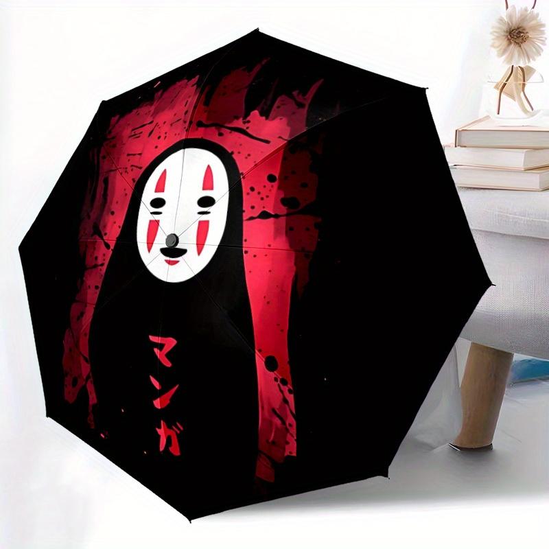 1pc Manga No-Face Windproof Automatic Windproof Umbrella, Lightweight for Women/Men, Perfect Christmas Gift A0811230