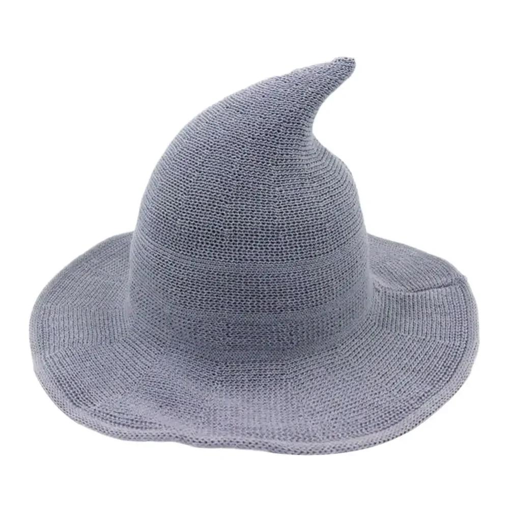 Fashion Vintage Witch Hat Party Halloween Wool Knit Hat Portable Festival Decoration for Women