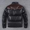Thick Men Cowhide Leather Jacket Warm Genuine Cow Leather Duck Down Coat For -25~0 Degree Winter Clothing