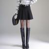 Women's 2025 Autumn/Winter High-Waisted Pleated Wool A-line Mini Skirt