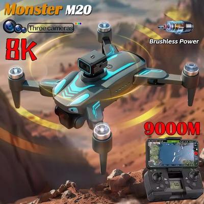 Nový dron M20 HD ESC 3 kamery WIFI FPV Bezkartáčový Profesionálna letecká fotografia Dvojitá kamera Všesmerové vyhýbanie sa prekážkam Kvadrokoptéra Hračka Darček