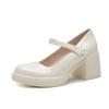 Fashion 2024 Brand Women's Shoes Buckle Strap Women's High Heels Fashion Round Toe Dress Pumps Women Hot Sale Shallow Mary Jane Shoes