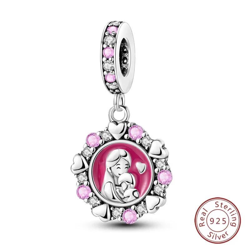 100% Copper Fashion Pink Princess Skirt Bag Lipstick Charms Beads Fit Original Bracelets Diy Jewelry Gifts