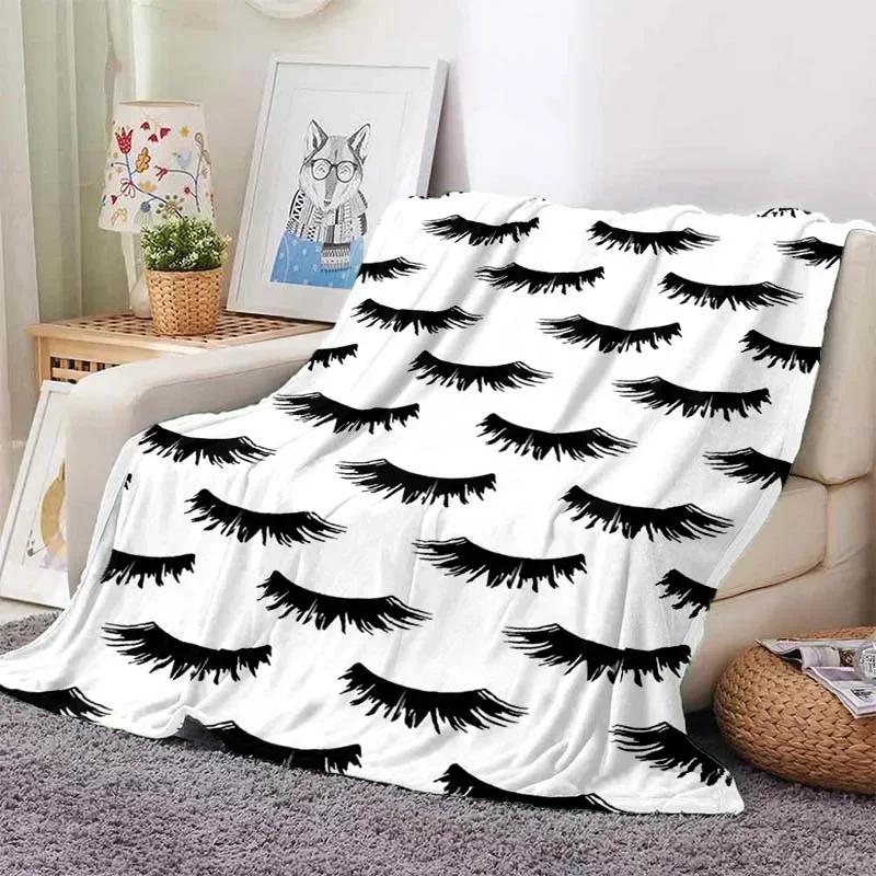 Digital Printed Eyelash Velvet Soft Plush Blanket Flannel Blanket Home Living Room Bedroom Bed Sofa Lunch Break Picnic Blanket