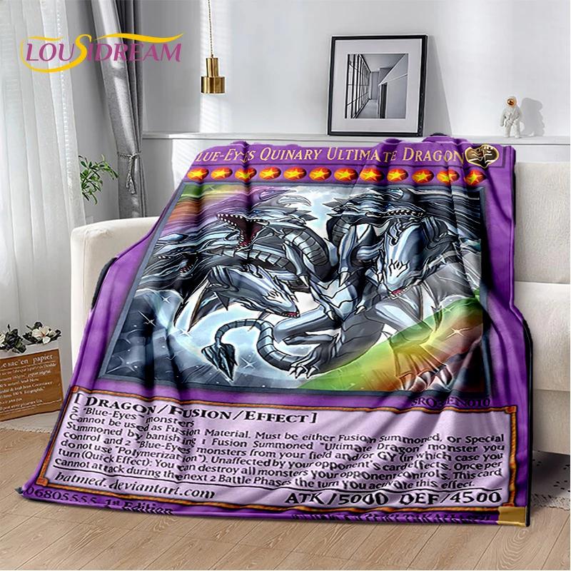 29 Style Yu-Gi-Oh Blue Eyes Dragon Monster Gold Card Cartoon Game Soft Blanket,Soft Throw Blanket for Home Bedroom Bed Sofa Gift