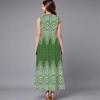 Oversized Women Sleeveless Round Neck Dress Striking Large Floral Pattern Loose Calf Length Gown