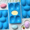 Easter Egg Silicone Mold 5 Cavity Egg Shape Easter Baking Mold Non-Stick Chocolate Mold Freezer Safe Mold for Jelly Ice Cream Candy Dessert
