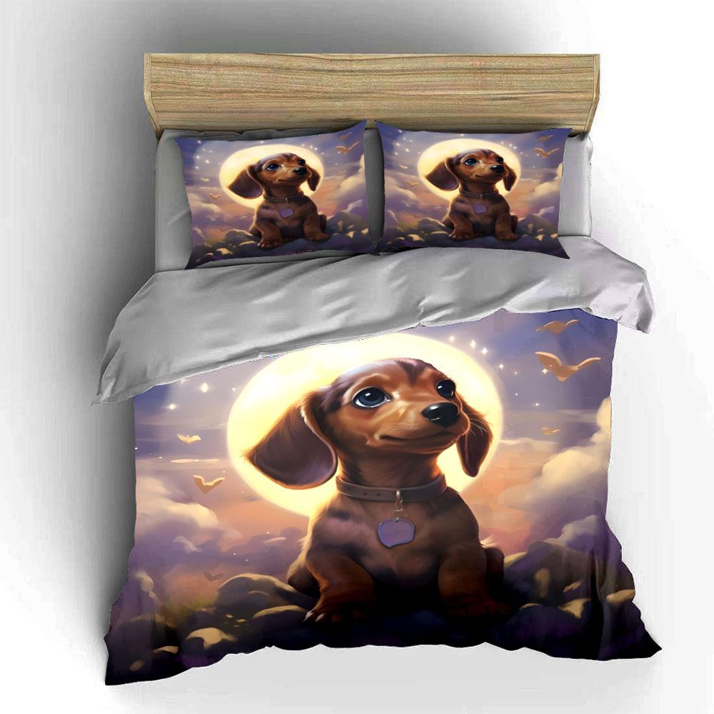 Moonlit Puppy Dreams Bedding sets Duvet covers Pillowcases(1* Duvet Cover 2* Pillowcases without duvet insert)