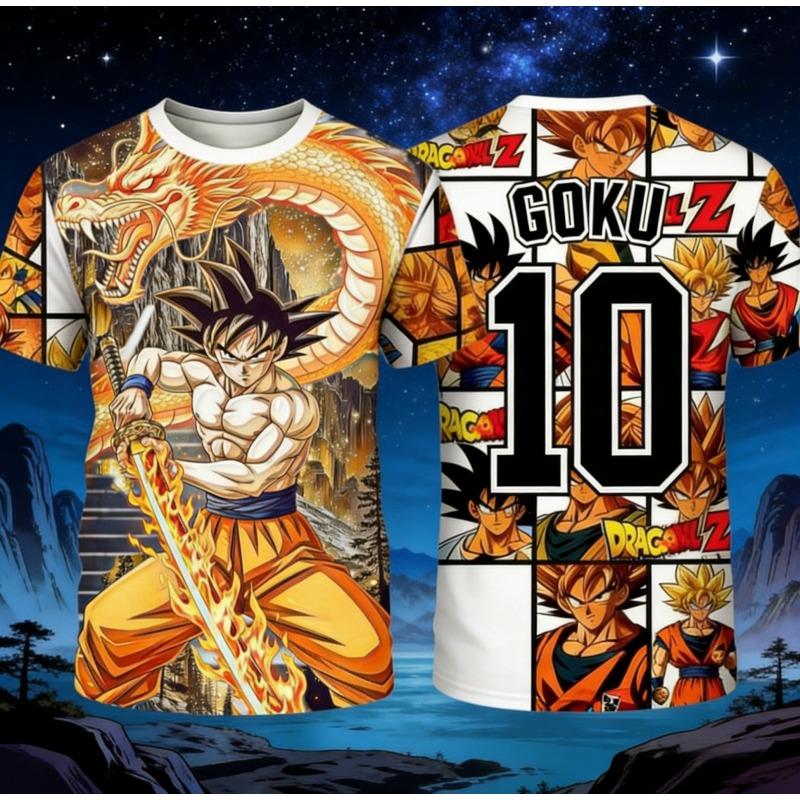 

2026 Summer Dragon Ball Goku Shenron 3D Print T-Shirt Men s Breathable Athletic Oversized Casual Short Sleeve Top Y2k S