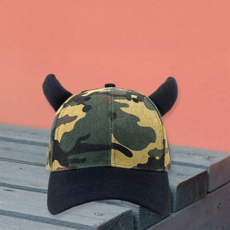 Decorative Horn Breathable Baseball Hat Women Adult Sports Hat Outdoor Activity