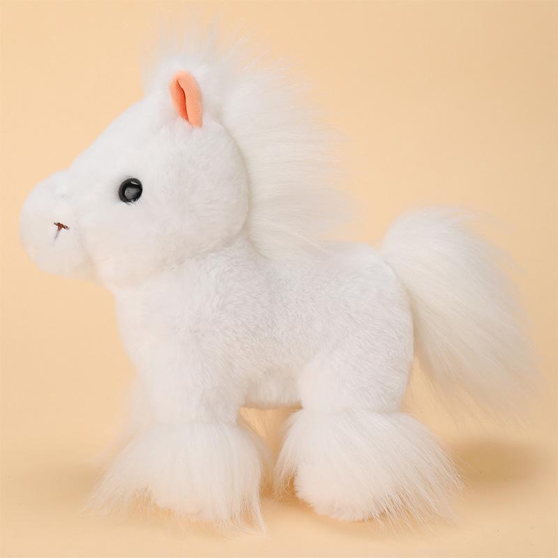 New 20Cm Cute Handmade Horse Plush Toys Stuffed Lifelike Long Hair Horse Doll Halloween Christmas Gift  Children'S Birthday Gift