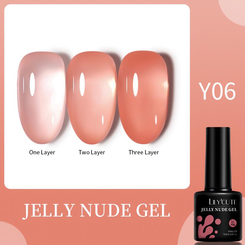 LILY'CUTE Pink Sheer Gel Polish - Ice Sheer Nude & Rose Jelly Gel Series